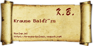 Krause Balázs névjegykártya